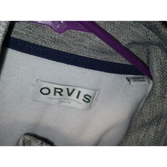 ORVIS Men’s Gray & Blue Bonded Mesh Full Zip Jacket, Size Large - Picture 4 of 8